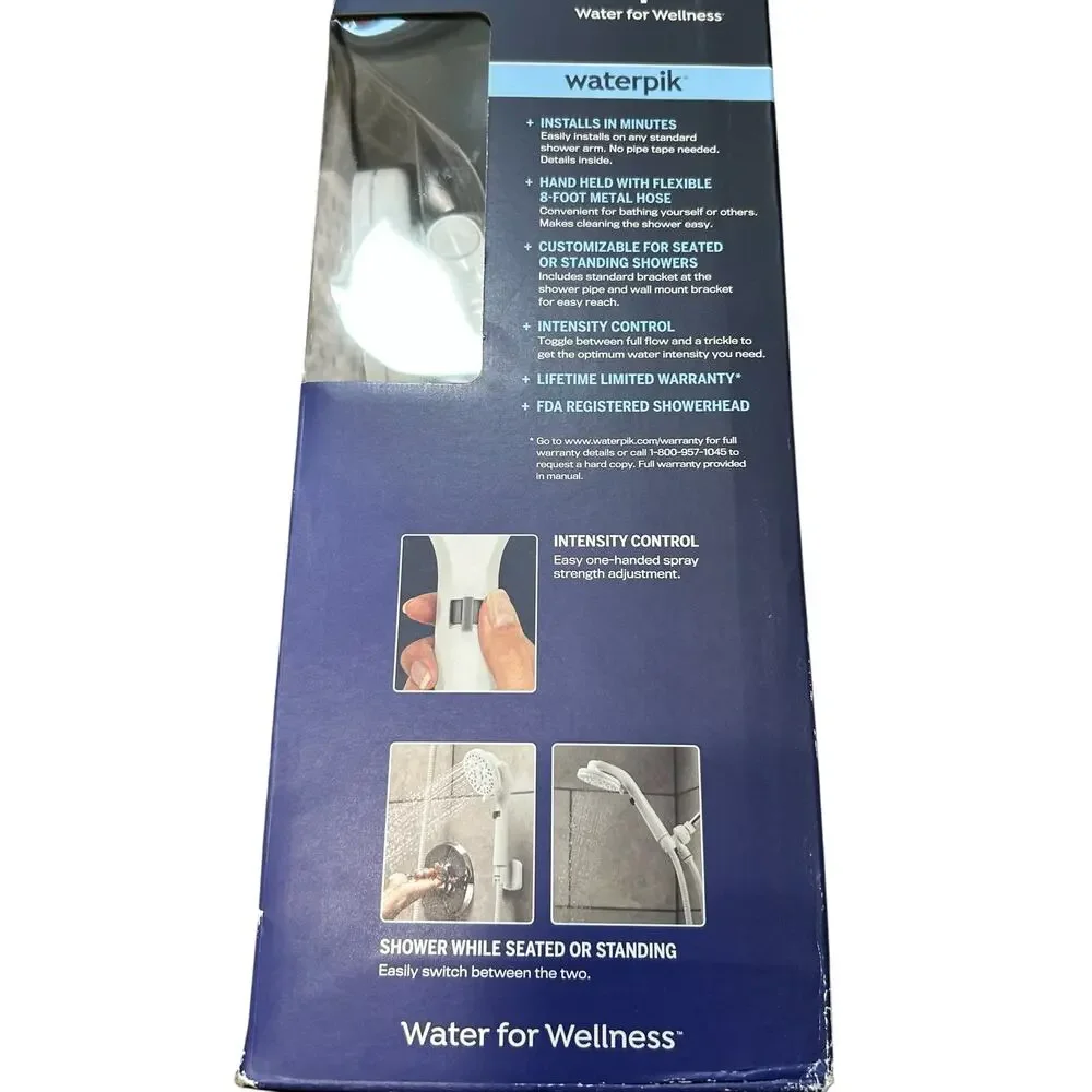 Waterpik Pivoting Showerhead Open Box White Adjustable Powerpulse Bathroom Home